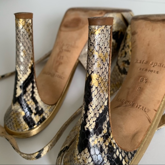 Kate Spade Snakeskin embossed Slingback Heels open toe - Picture 9 of 11